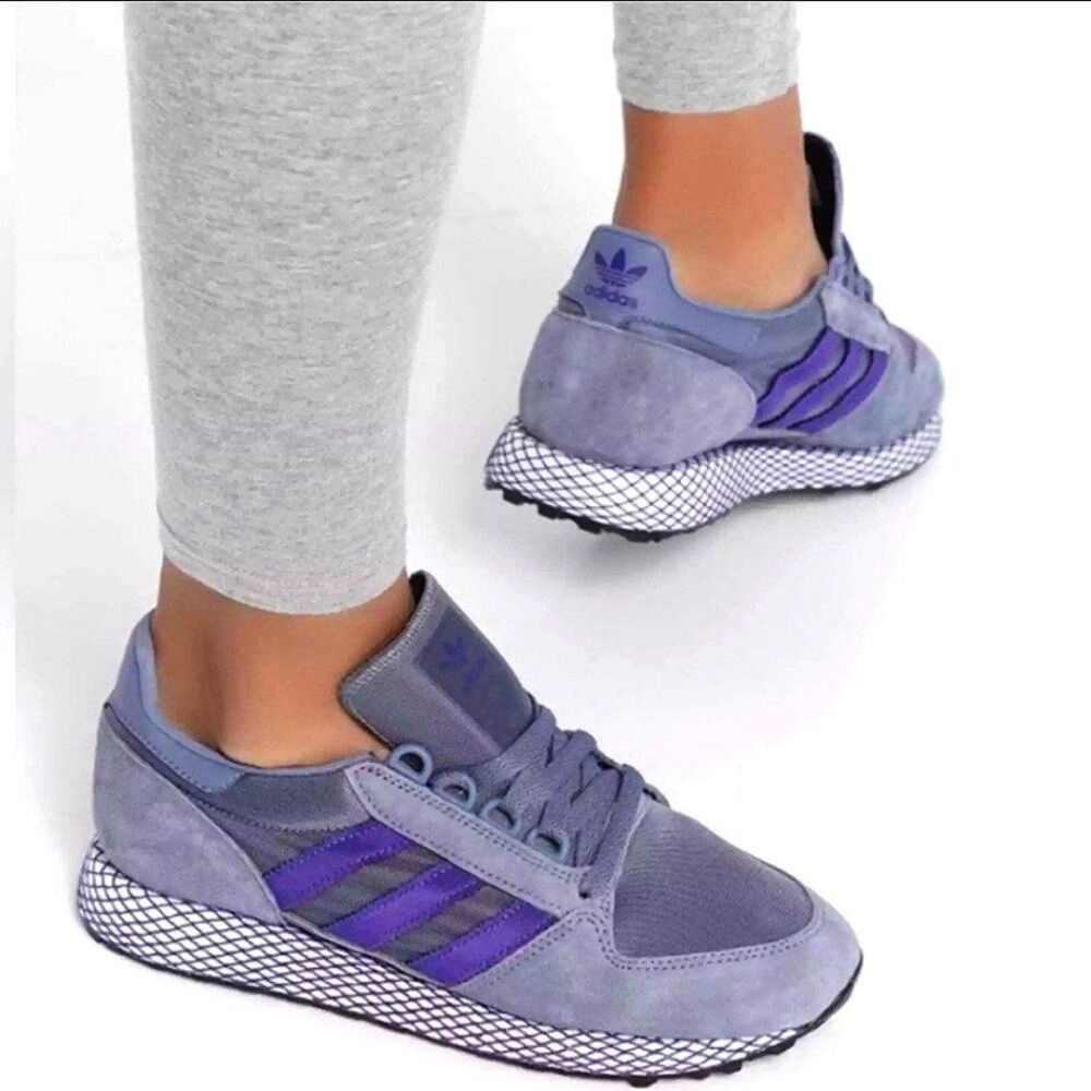 adidas Purple Suede & Mesh Athletic Sneakers